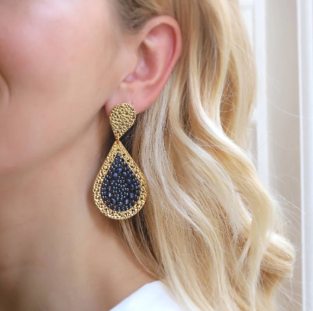 Boucles d'oreilles Dame Baker Noire SANTIBE