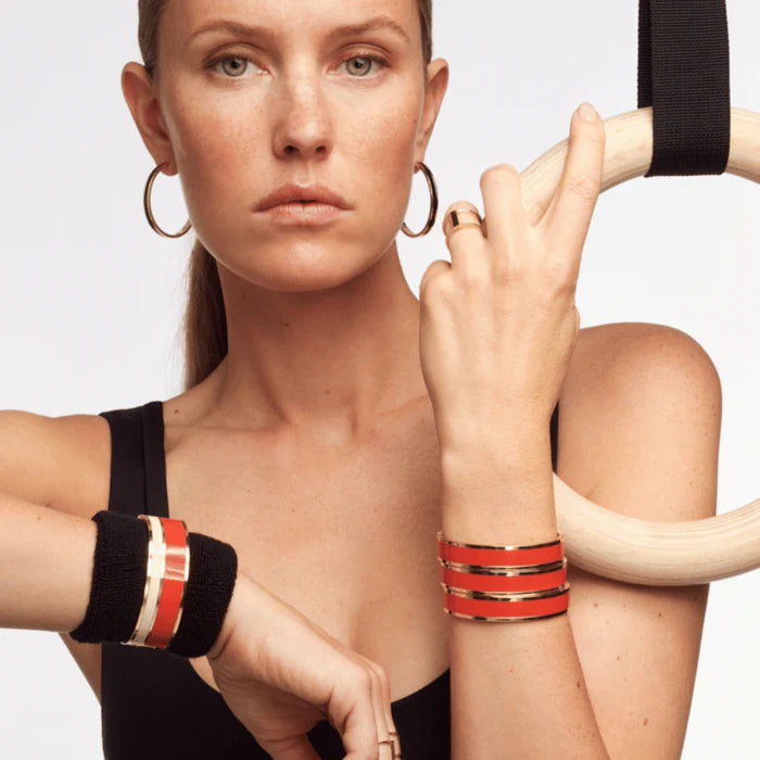 Bracelet Dame Vaporetto - Tangerine / Blanc Sable BANGLE-UP