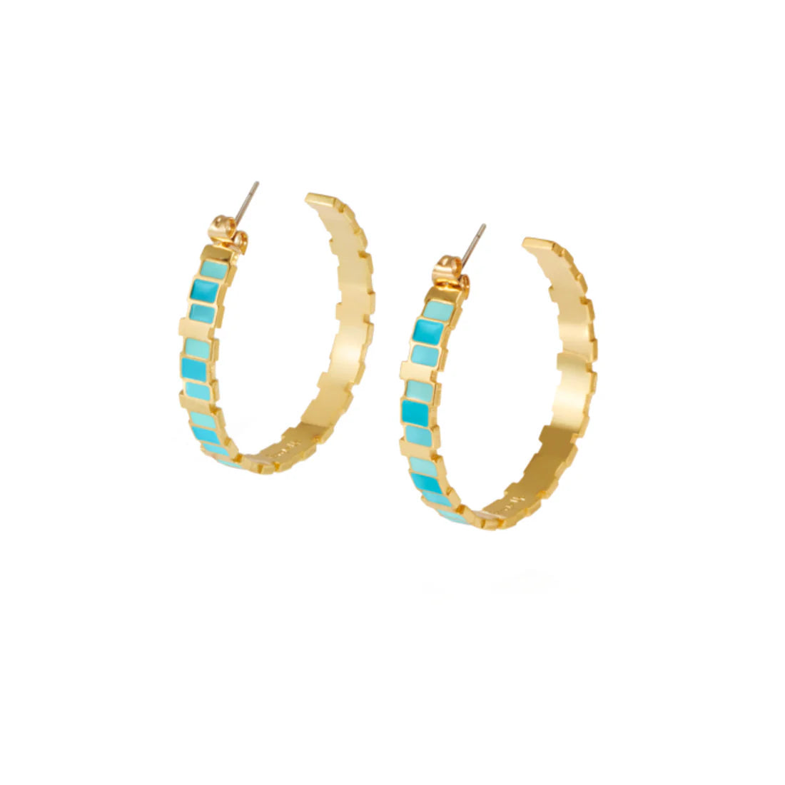 Créoles Dame Inès Multicolore - Bleu Turquoise BANGLE-UP
