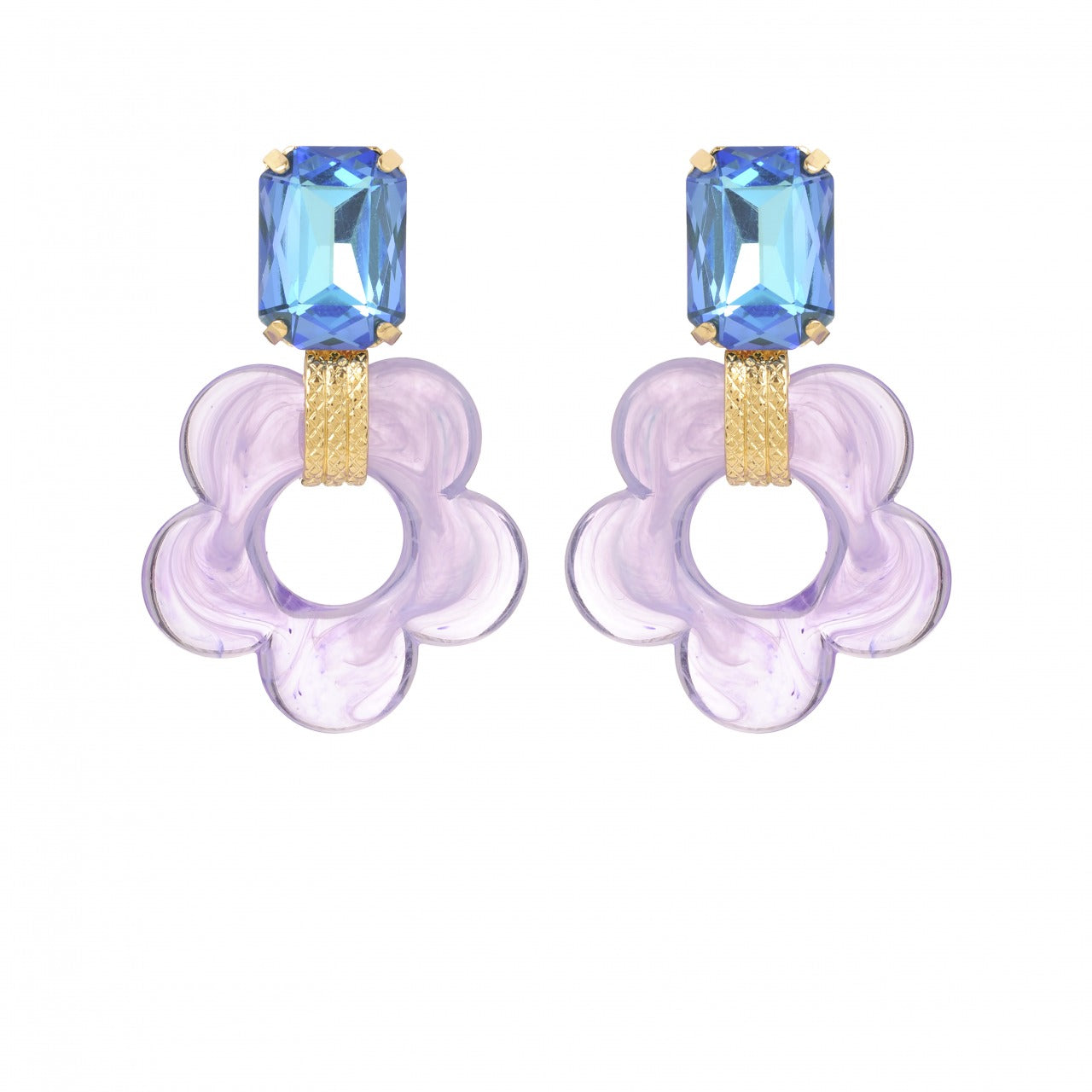 BOUCLES D'OREILLES Femme FLOREM CRISTAL violet JULIE SION