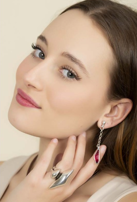 BOUCLES D'OREILLES Dame LAGUNA NEGRA ROSA CICLON