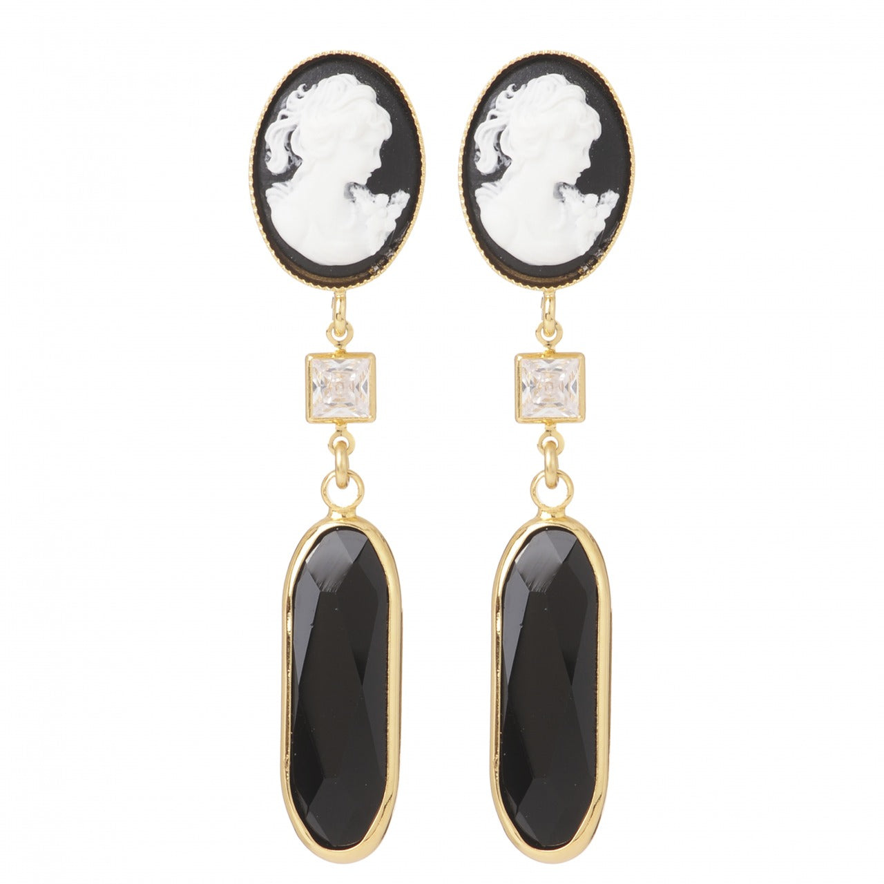 BOUCLES D'OREILLES Femme LORD NOIRE BLANC JULIE SION