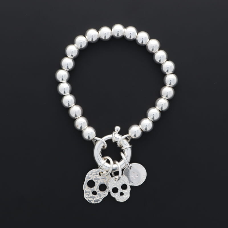 BRACELET Femme extensible TETE DE MORT SECRET DE CUIR