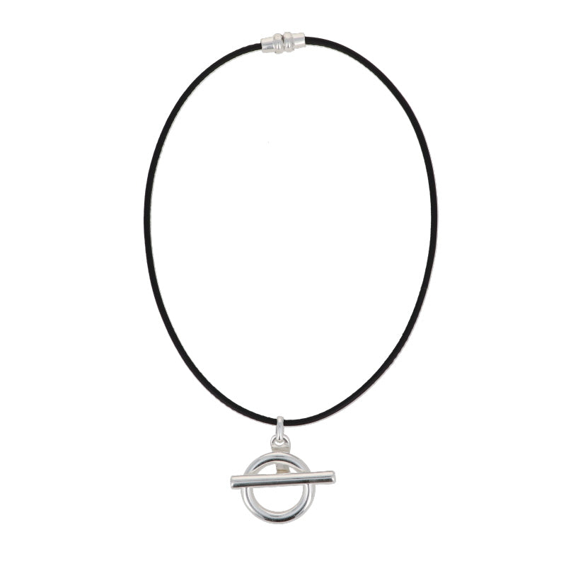 Collier N°509 - RAS DE COU BOUEE LISSE BARRE INCURVÉ SECRET DE CUIR