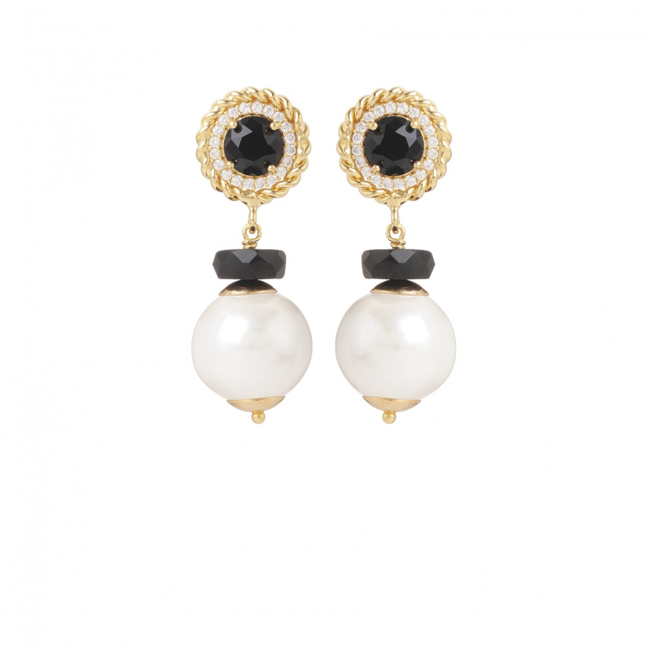BOUCLES D'OREILLES Femme OXFORD COURTES BANC NOIR JULIE SION