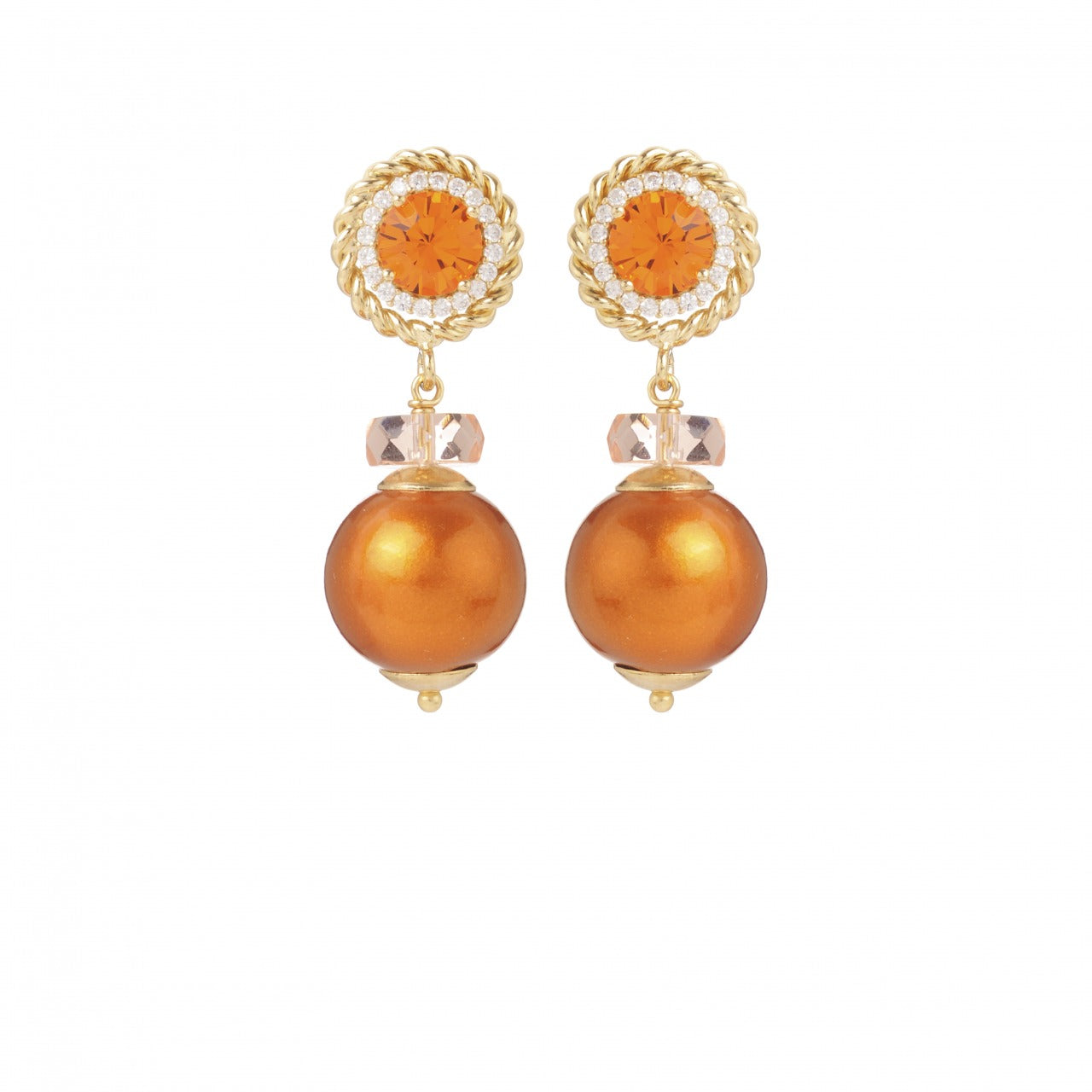 BOUCLES D'OREILLES Femme OXFORD COURTES ORANGE JULIE SION