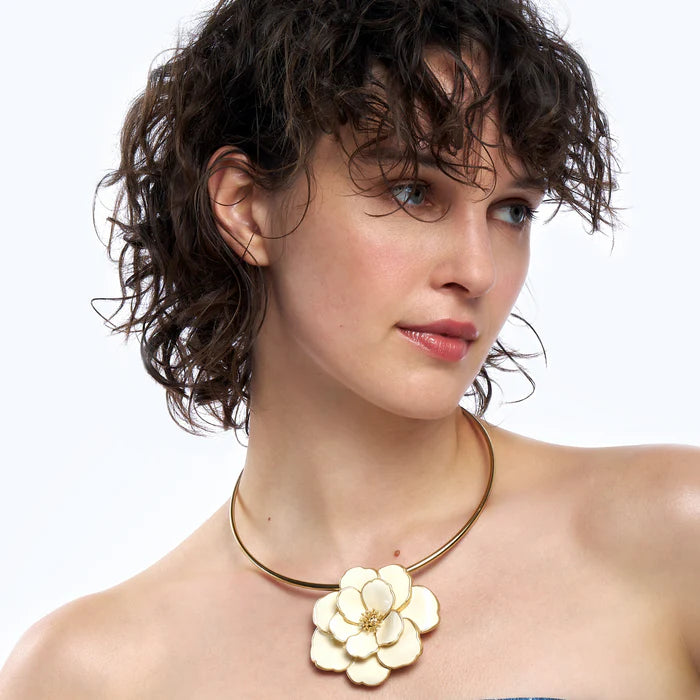 Pendentif/broche Peony - Blanc Sable BANGLE-UP