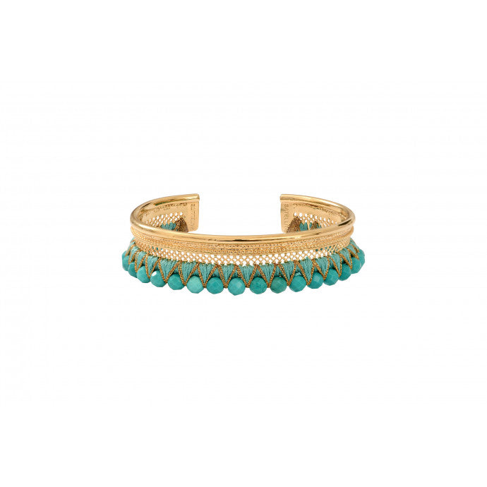 Bracelet manchette SILMA ajustable bohème filigranes pierres dures I turquoise SATELLITE