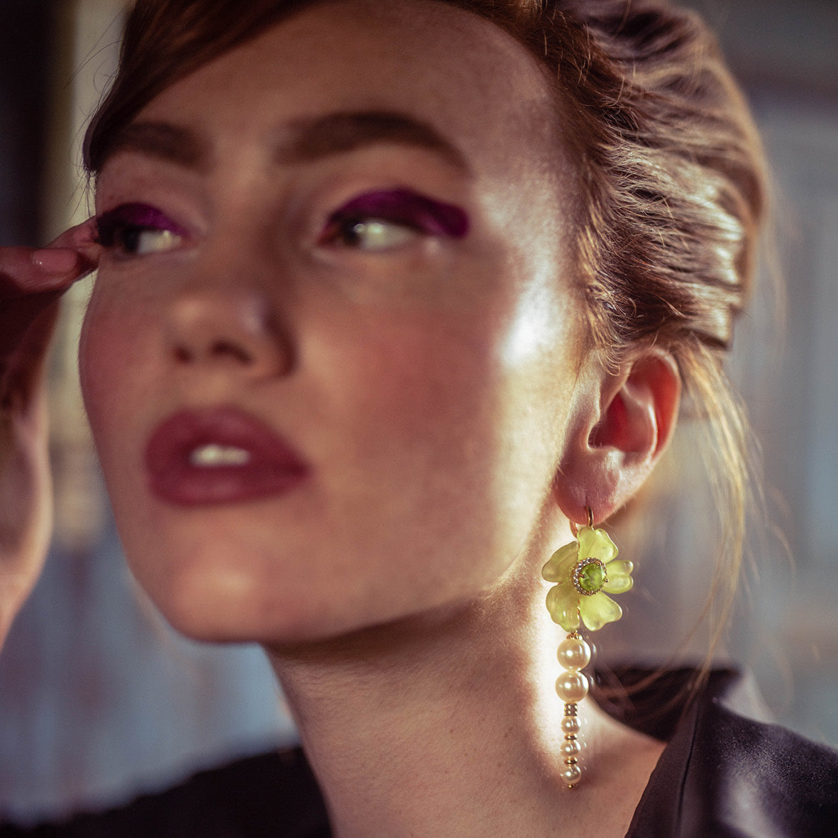 BOUCLES D'OREILLES Femme LIBERTY LONGUES violet JULIE SION