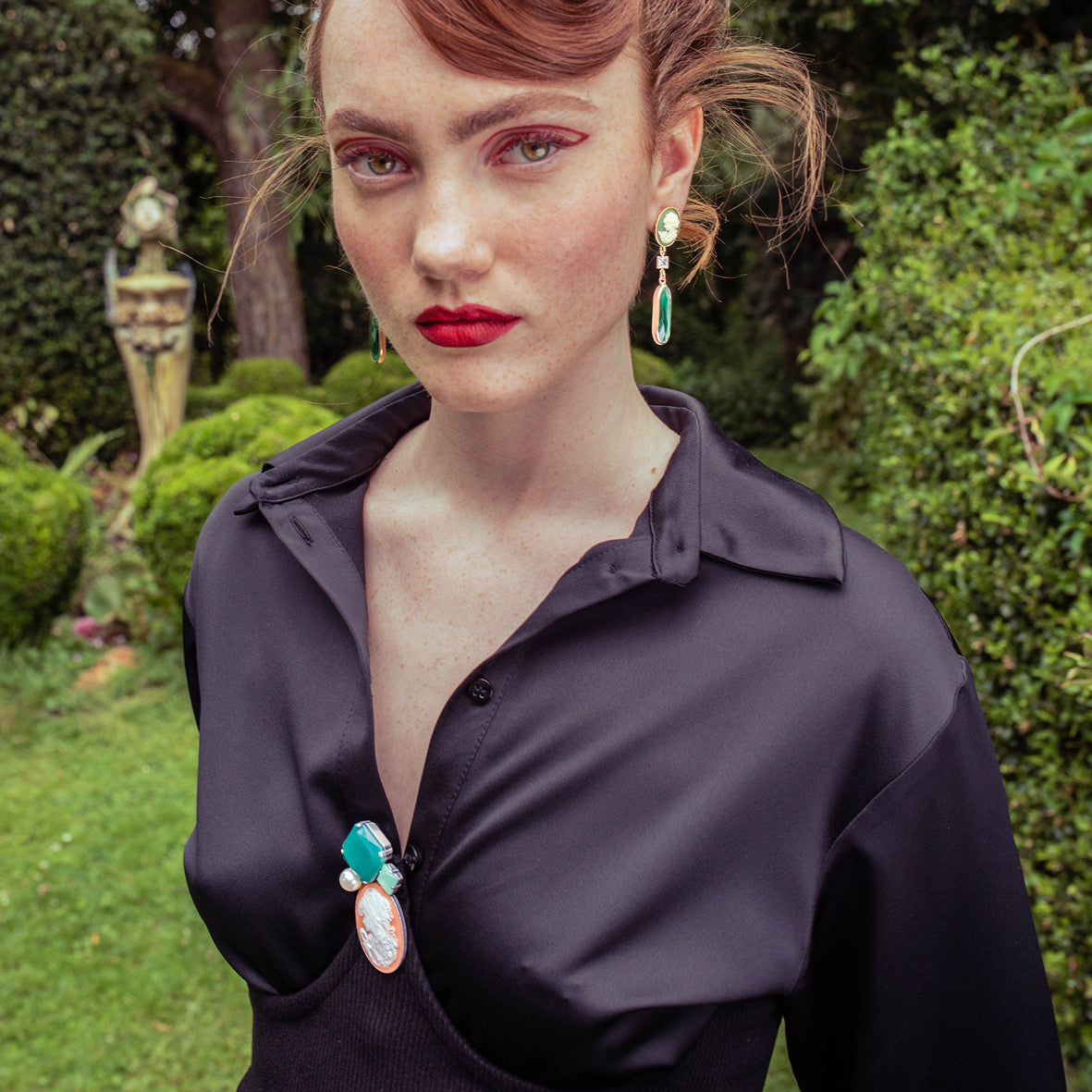 BOUCLES D'OREILLES Femme LORD NOIRE BLANC JULIE SION