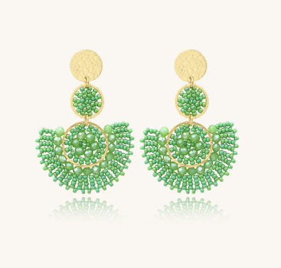 Boucles d'oreilles Dame Cancun Pistache SANTIBE