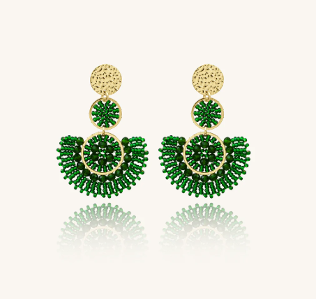 Boucles d'oreilles Dame Espagnola vert SANTIBE