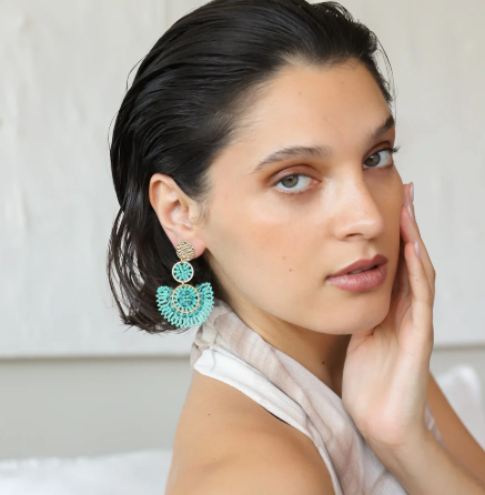 Boucles d'oreilles Dame Cancun Pistache SANTIBE