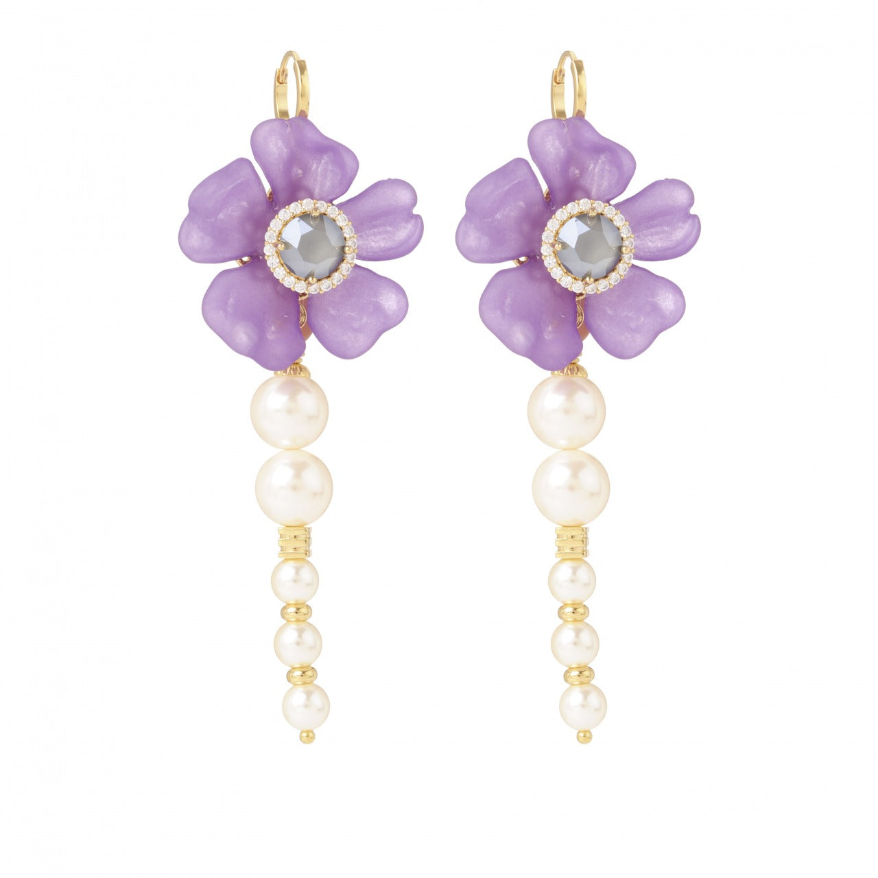 BOUCLES D'OREILLES Femme LIBERTY LONGUES violet JULIE SION