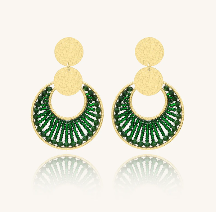 Boucles Dame d'oreilles Luna vert SANTIBE