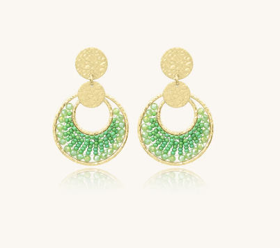 Boucles Dame d'oreilles mini Luna Pistache SANTIBE