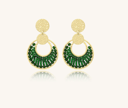 Boucles Dame d'oreilles mini Luna vert SANTIBE