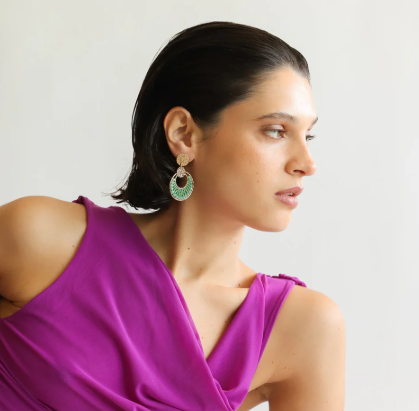 Boucles Dame d'oreilles mini Luna Pistache SANTIBE