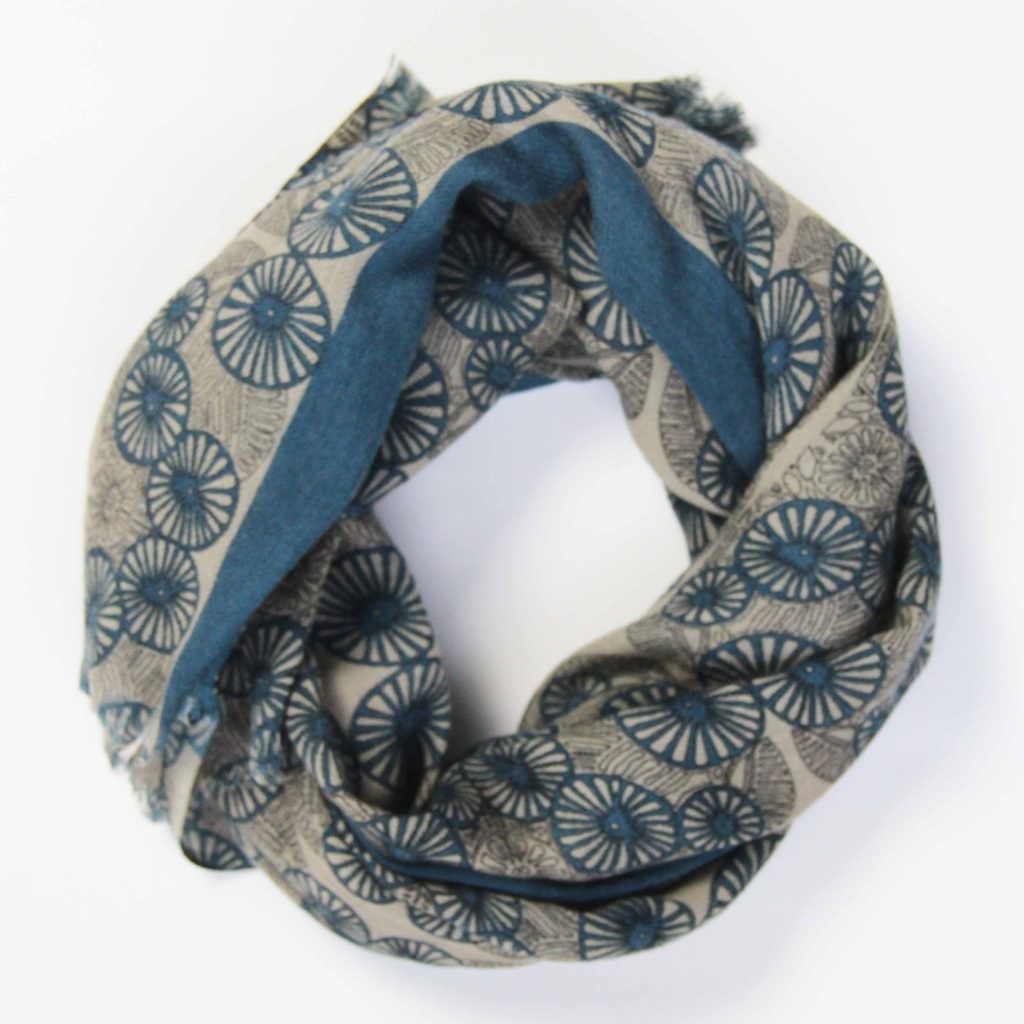 ECHARPE laine mixte Ombrelle Bleu Blue