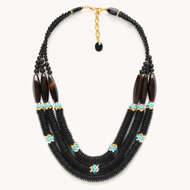 Collier 3 rangs LAGON NOIR NATURE Bijoux