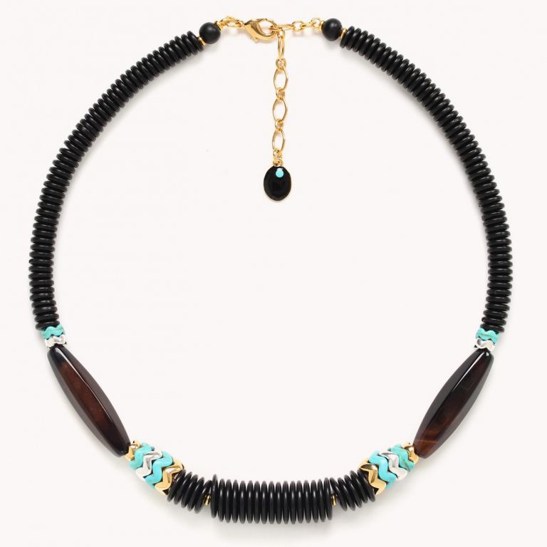 Collier 2 agates LAGON NOIR NATURE bIJOUX