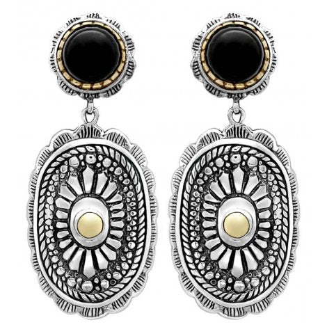 Boucles d'oreilles Argent et Laiton avec Onyx JALAN JALAN