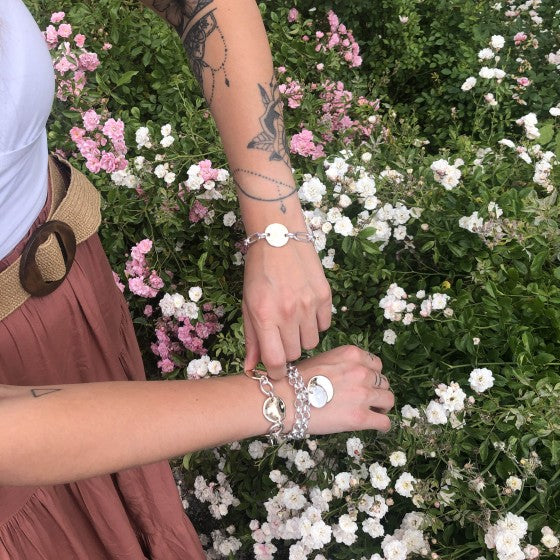 BRACELET SECRET DE CUIR PASTILLE BICOLRE