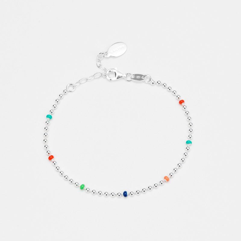 BRACELET EN ARGENT MICROBOULES multicouleurs CANYON