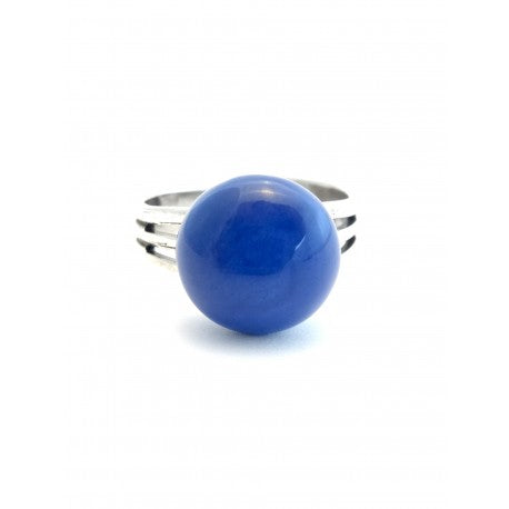 BAGUE PUCE GEVOLE REGLABLE CERAMIQUE BLEU