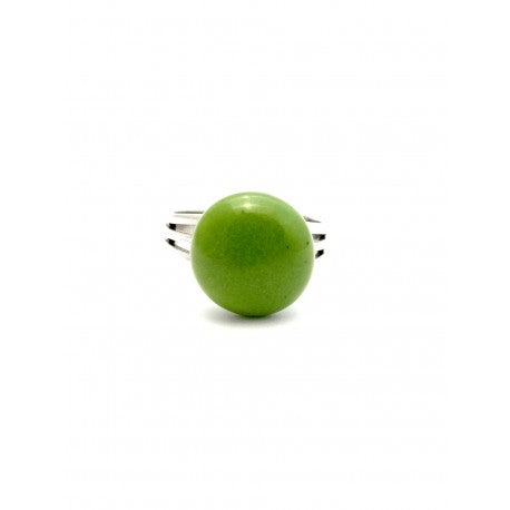 BAGUE GEVOLE PUCE CERAMIQUE VERTE REGLABLE