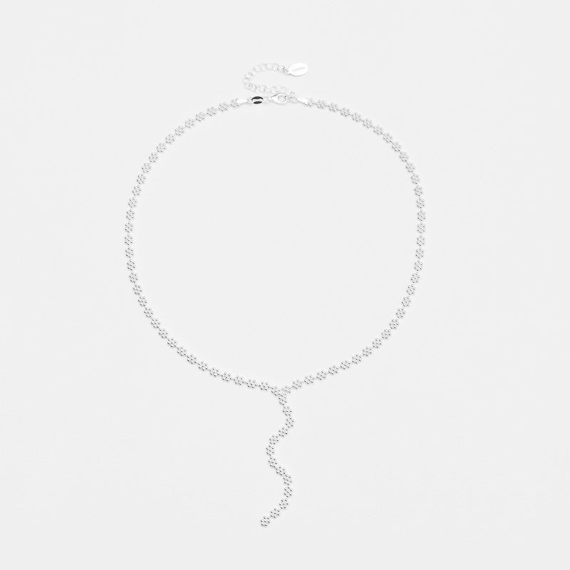 Collier argent forme Y micro boules CANYON