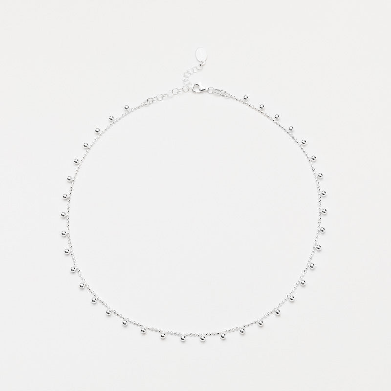 COLLIER ARGENT COMPOSE D'UNE CHAINETTE DE MICROBOULES FACETTEES CANYON