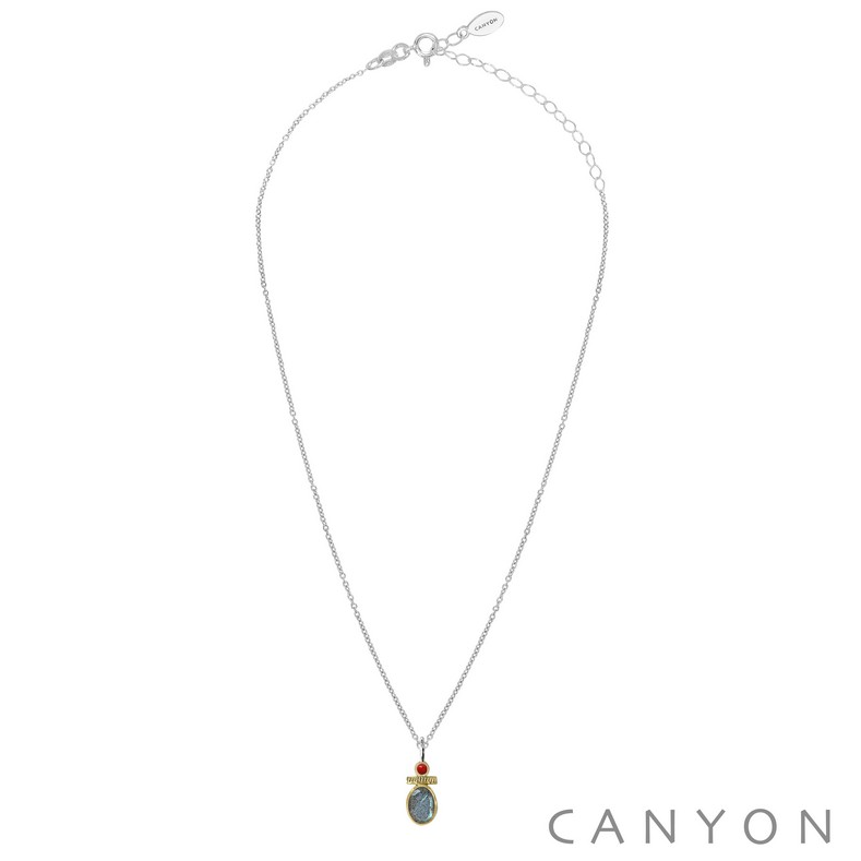 Collier argent labradorite CANYON