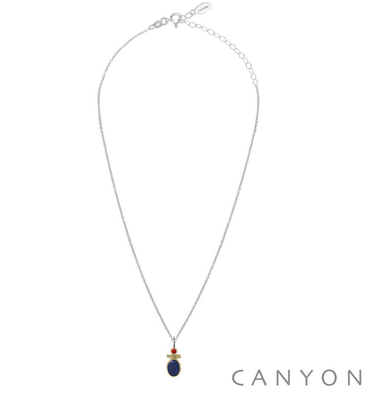 Collier argent Lapis Lazulli CANYON