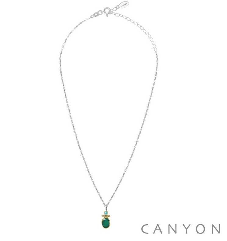 Collier argent onyx vert CANYON