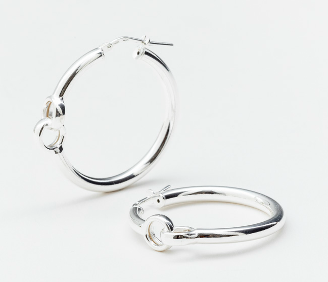 Boucles d'oreilles CRÉOLES argent ARTICULÉES AUTOUR DE 2 ANNEAUX CANYON