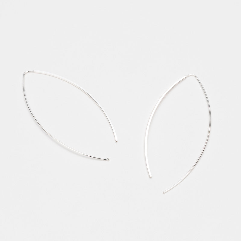 Boucles d'oreilles PENDANTES Argent RIGIDES OVALES ET TRAVERSANTES Grand modèle CANYON