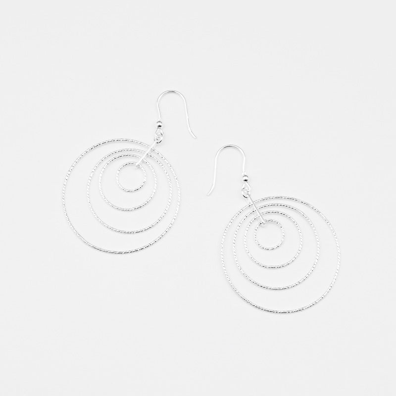 Boucles d'oreilles PENDANTES argent COMPOSÉES DE 4 CERCLES FINS CANYON