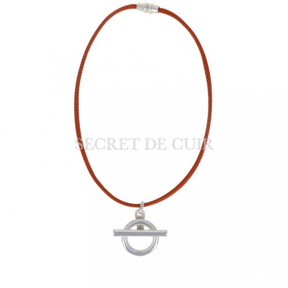 COLLIER SECRET DE CUIR CUIR BOUEE BARRE