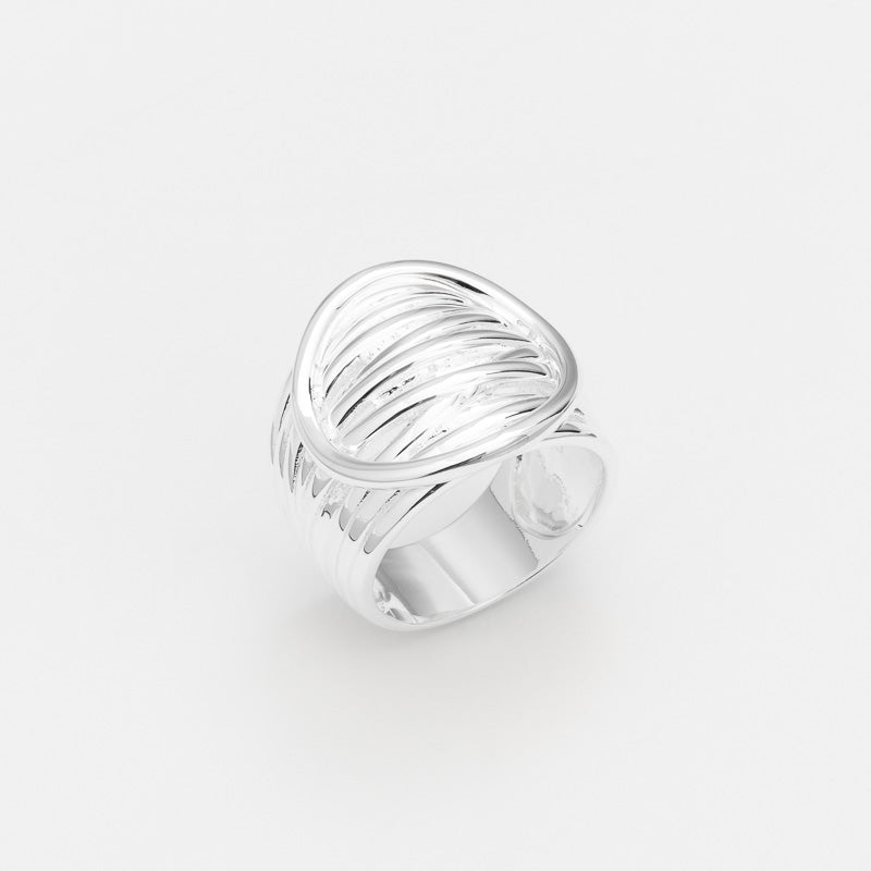 BAGUE EN ARGENT MULTIFILS DECOREE D'UN FIN CERCLE CANYON