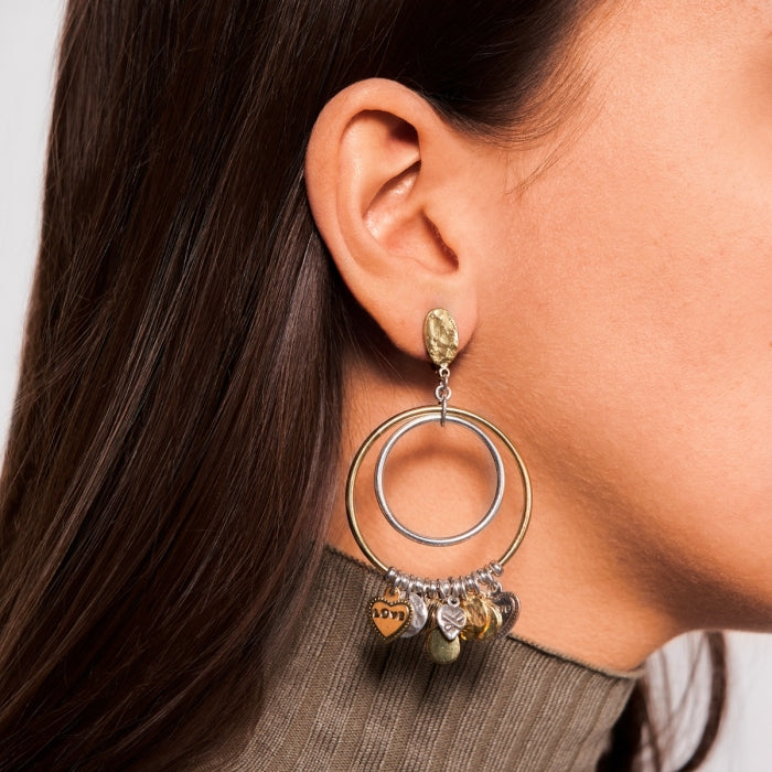 BOUCLES D'OREILLES Double anneau L'ESSENCE DU CŒUR REMINISCENCE PARIS REM5CE01