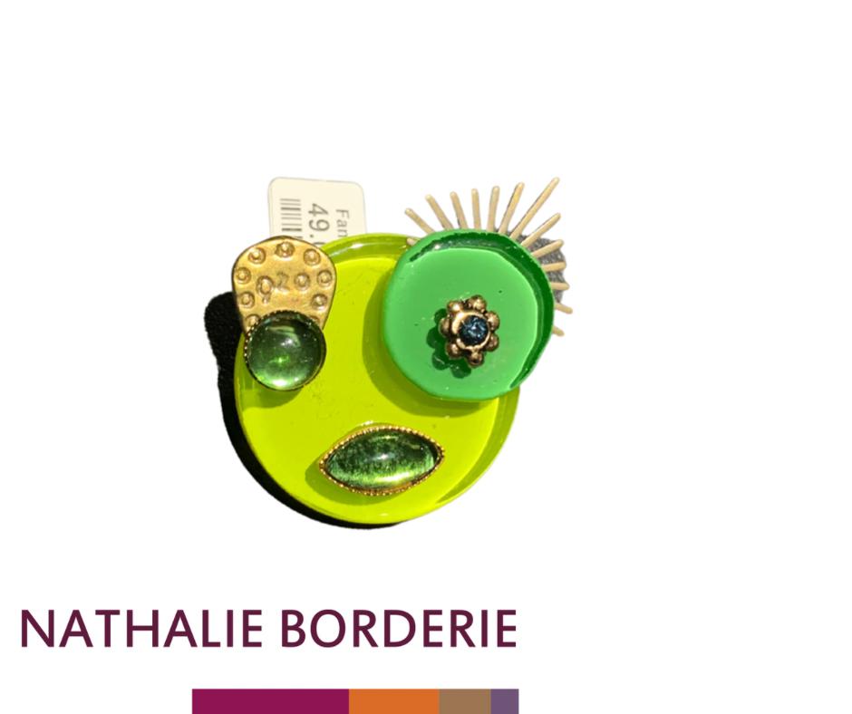BROCHE ARTISANALE VERRE ET METAL Nathalie Borderie bc 6750.6