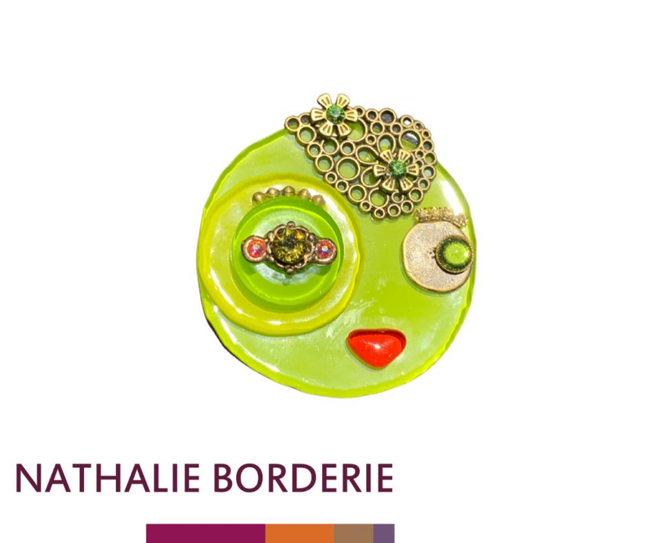 BROCHE ARTISANALE VERRE ET METAL Nathalie Borderie bc6760.2