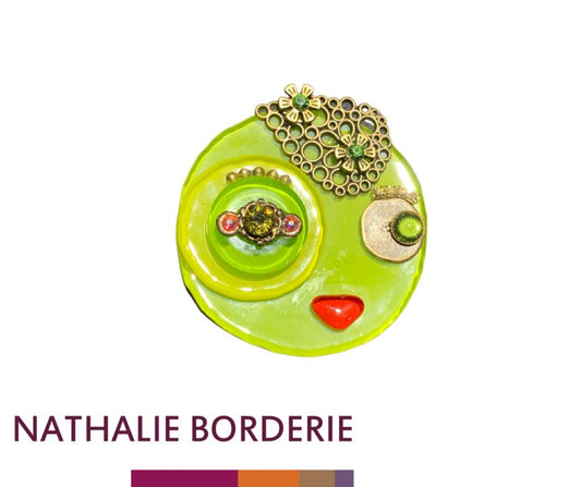 BROCHE ARTISANALE VERRE ET METAL Nathalie Borderie   bc6760.2