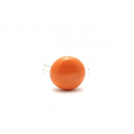 BAGUE GEVOLE PUCE CERAMIQUE ORANGE REGLABLE