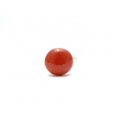BAGUE GEVOLE PUCE CERAMIQUE ROUGE REGLABLE