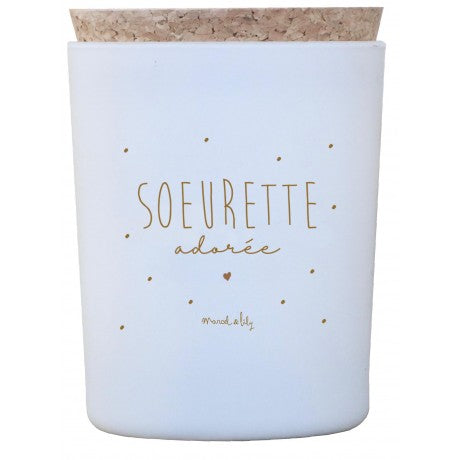 BOUGIE SERIGRAPHIEE Soeurette Adorée Marcel & Lily