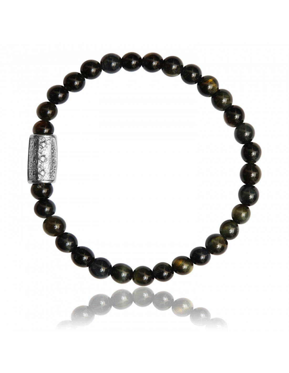 Bracelet 6 mm Oeil de Tigre Bleu LAUREN STEVEN