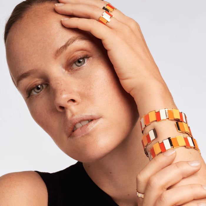 Jonc Dame Inès Multicolore - Orange Tonic BANGLE-UP
