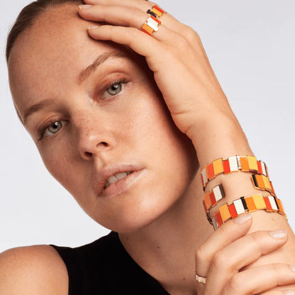 Jonc Dame Inès Multicolore - Orange Tonic BANGLE-UP